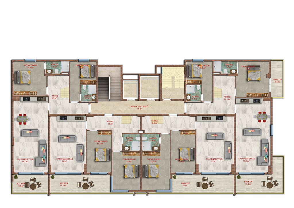 Euro Residence 21 Bblok 11.KAT PLANI